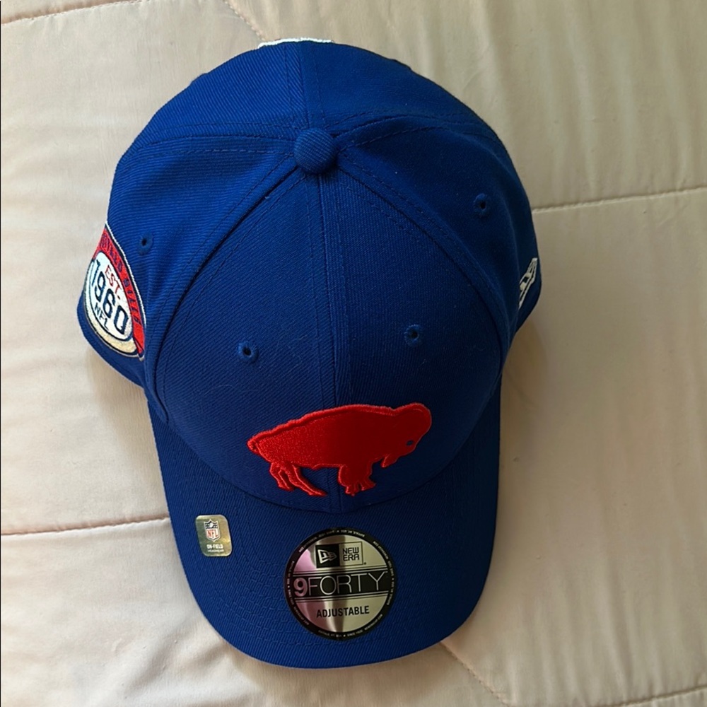 New Era Blue Cap with Red Buffalo Logo